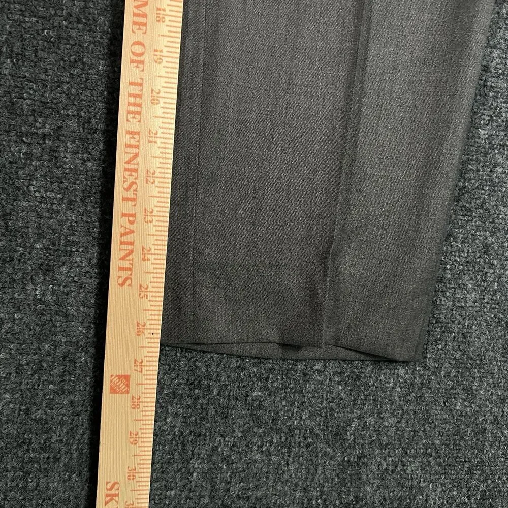 INCOTEX Pants Mens 36x26 Slowear Classic Fit Wool Trousers Dark Gray
